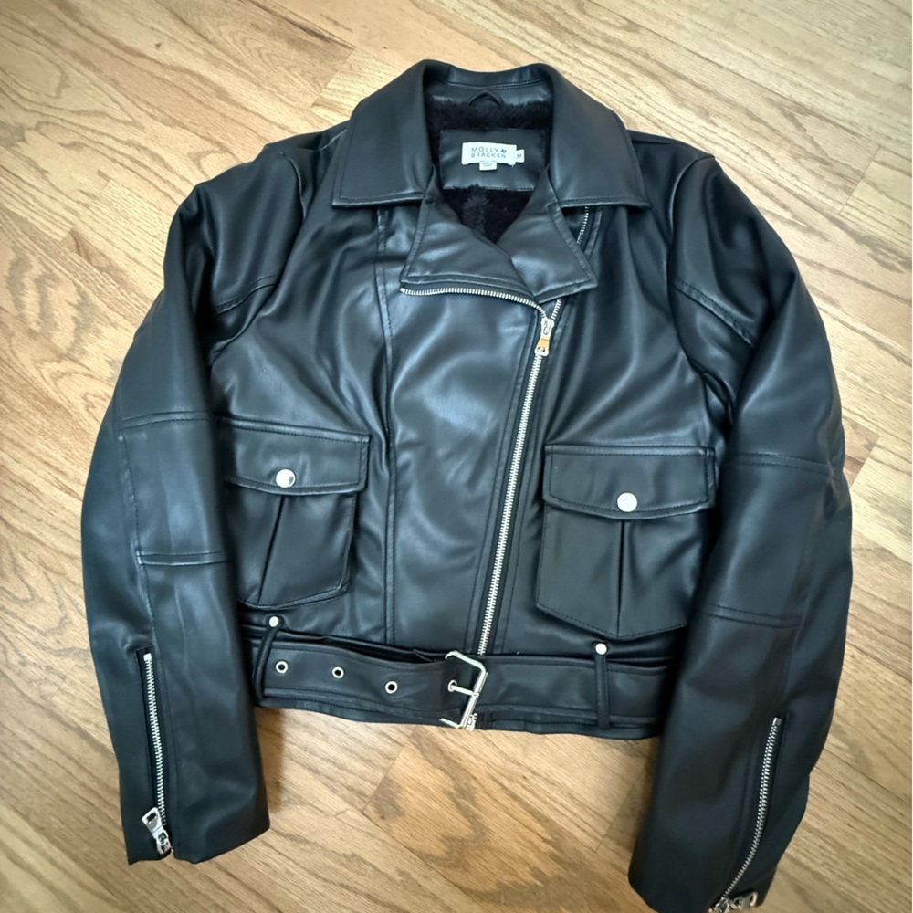 Molly Bracken Black Faux Leather Jacket